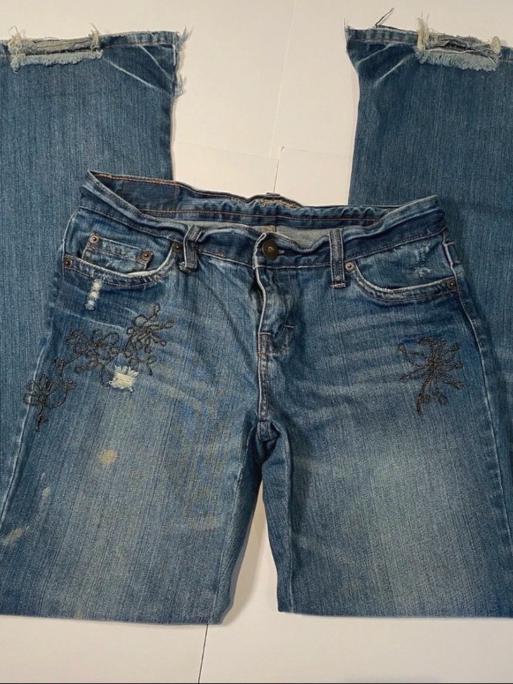Vintage American eagle Y2K low rise flare jeans embroidered 32x32